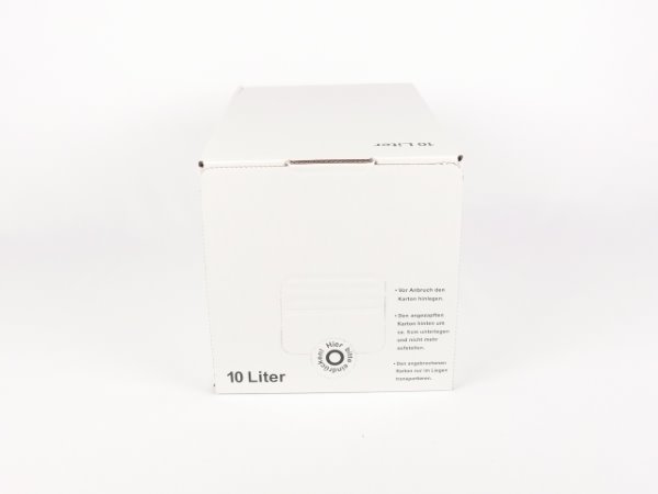 Karton Bag in Box 10 Liter weiss, Saftkarton, Faltkarton, Apfelsaft-Karton, Saftschachtel, Schachtel. - Bild 3